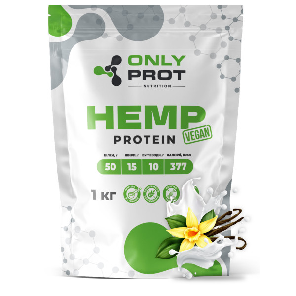 Конопляний протеїн 1 кг ваніль Onlyprot