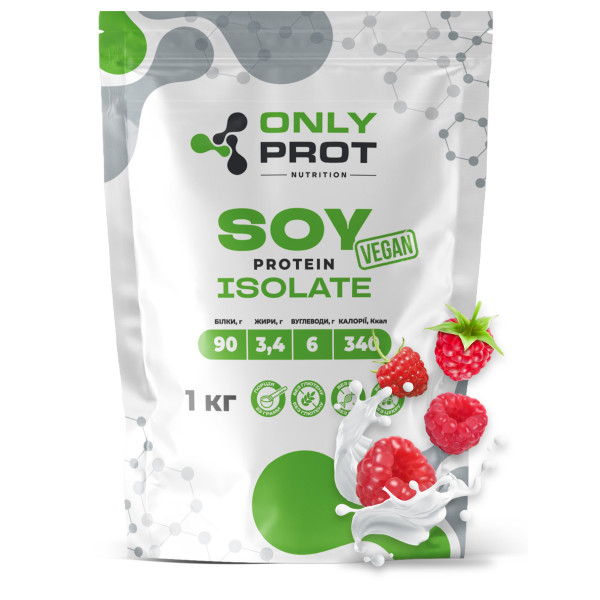 Соєвий протеїн 1 кг малина Onlyprot